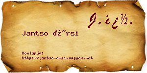 Jantso Örsi névjegykártya